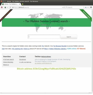 Ahmia.fi je iskalnik po straneh za Tor, ki je dosegljiv iz odprtega spleta.